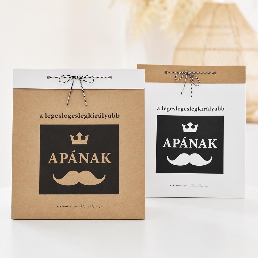 Apák napi ajándéktasak - natúr vagy fehér változatban