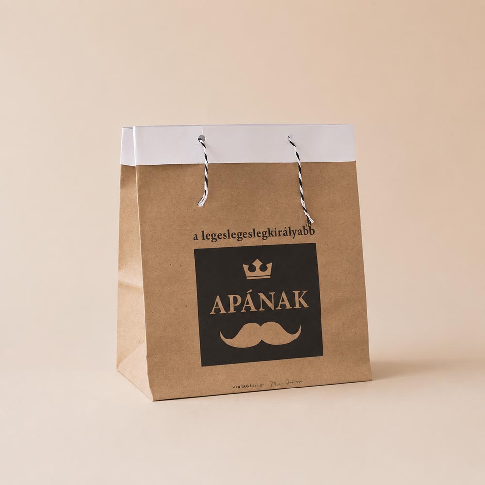 Apák napi ajándéktasak - natúr vagy fehér változatban