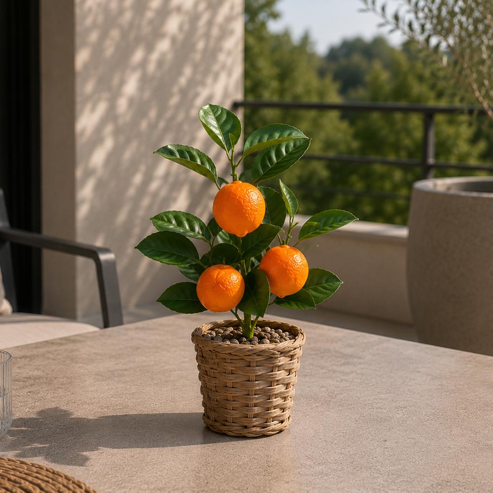 Mű citrusfa fonott kaspóban - citrom vagy mandarin - Image 3
