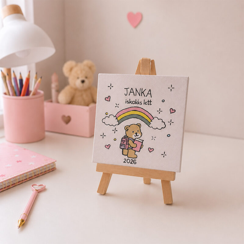 Iskolakezdési ajándék - egyedi mini festővászon