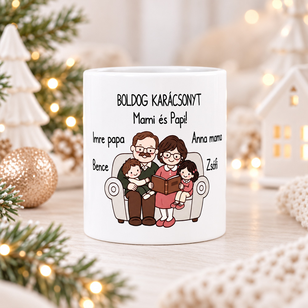 Családrajzos kaspó - egyedi ajándék karácsonyra