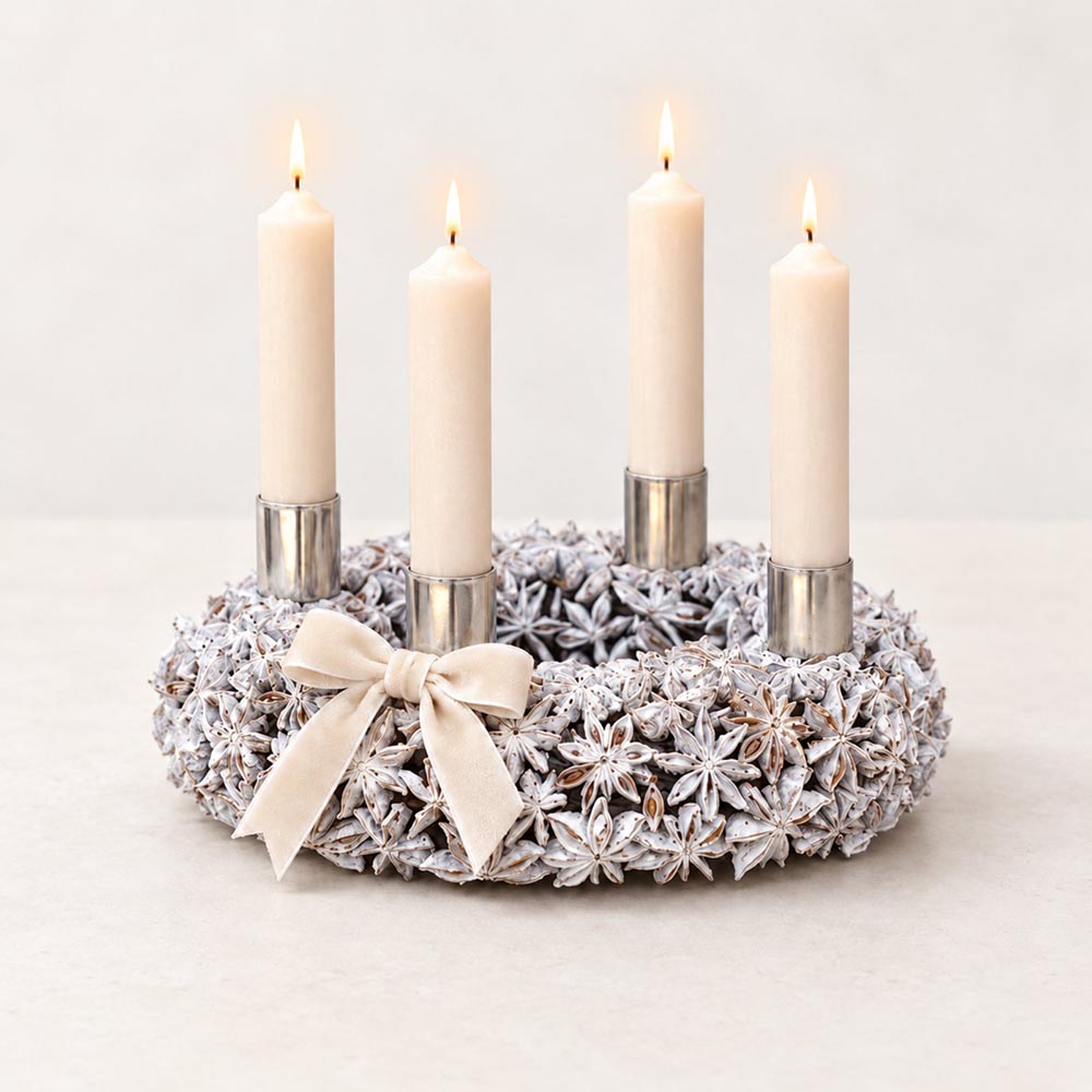 Csillagánizs adventi koszorú