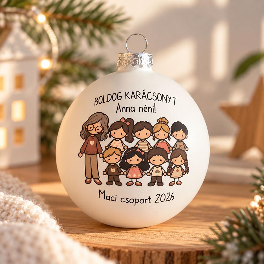 Egyedi karácsonyfadísz pedagógusoknak